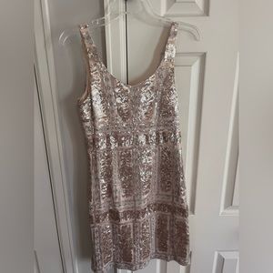 light pink sparkly mini dress